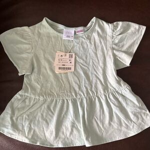 Zara Kids Mint Green Peplum Top